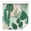 Green and Pink Leaves Wallpaper for Living Room and Bedroom 50x1000