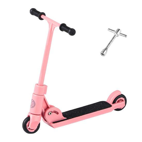 Mini Prstová Koloběžka Hračka s Nářadím Skládací Malá Dvoukolová Koloběžka s Brzdou Simulace Fingerboard Dekorace Dětská Vzdělávací Hračka