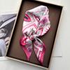 70*70Cm Luxury Print Square Scarf For Women Elegant Ladies Hijab Neckerchief Shawl Soft Stain Imitation Silk Scarves