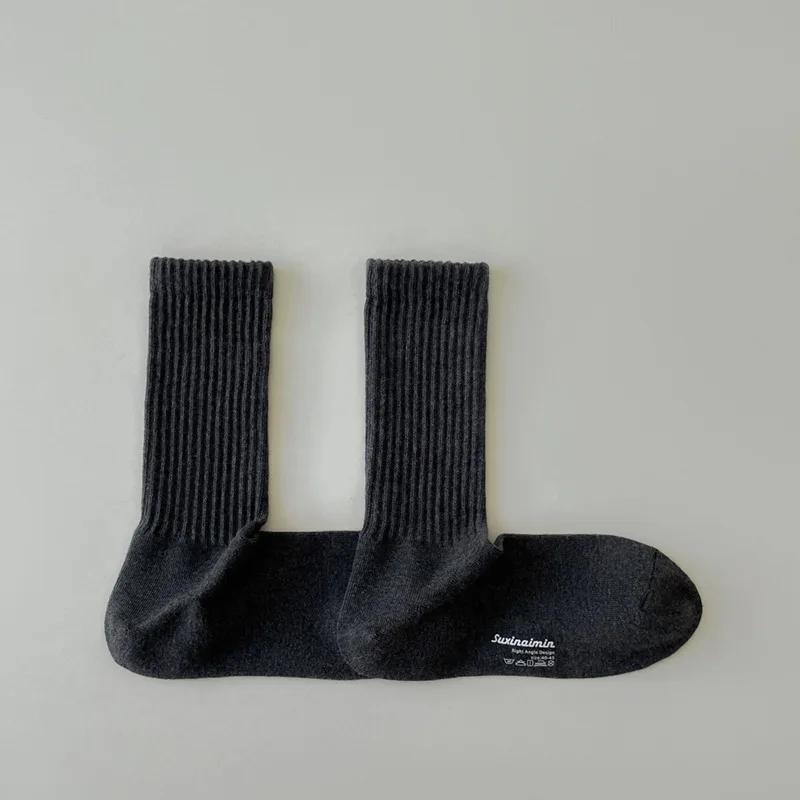 

Однотонные трикотажные хлопковые мужские носки повседневные дышащие носки для хип-хопа и скейтборда мужские модные уличные длинные носки EUR 36-43