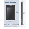 Black ABS Sliding Push-Pull ID Badge Holder with Clip and Phone Lanyard