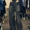 Vintage Black Wide Leg Jeans Women Oversized High Street Korean Fashion Baggy Denim Trousers Grunge Female Hip Hop