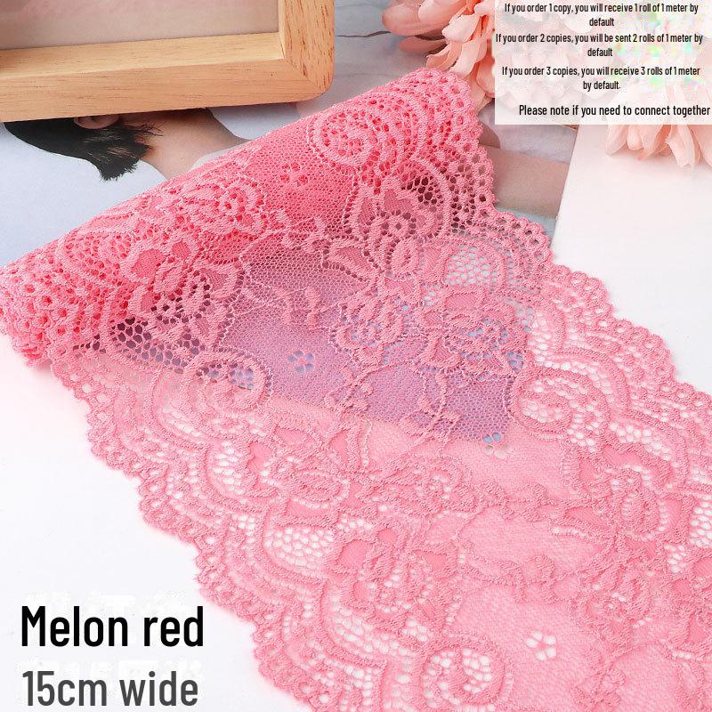 15cm Szeroka Miękka Elastyczna Koronka do Dekoracji Ubrań i Spódnic DIY w Kolorze Białym lub Czarnym