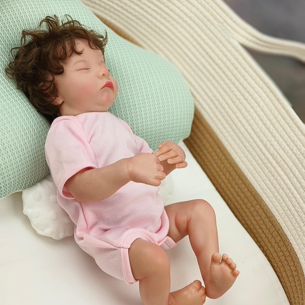 48cm Full Body Silicone Vinyl Doll Painted Baby Doll With Rooted Hair For Kid's Christmas Gift Muñecas Reborn Doll Toy