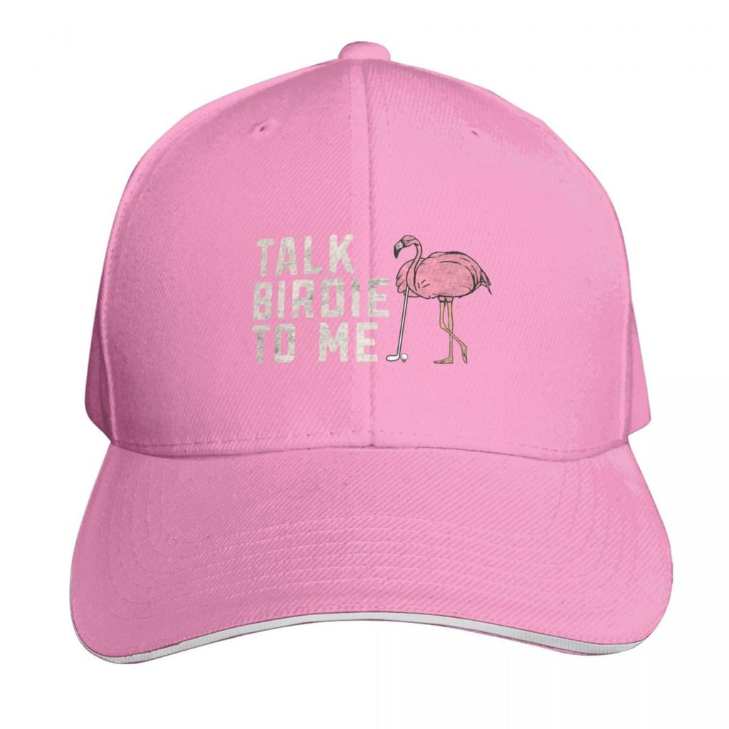 Flamingo Playing Golf Talk Birdie To Me Golf Funny Golfing Gift Baseball Cap Men Women Casual Summer Sport Sun Cap