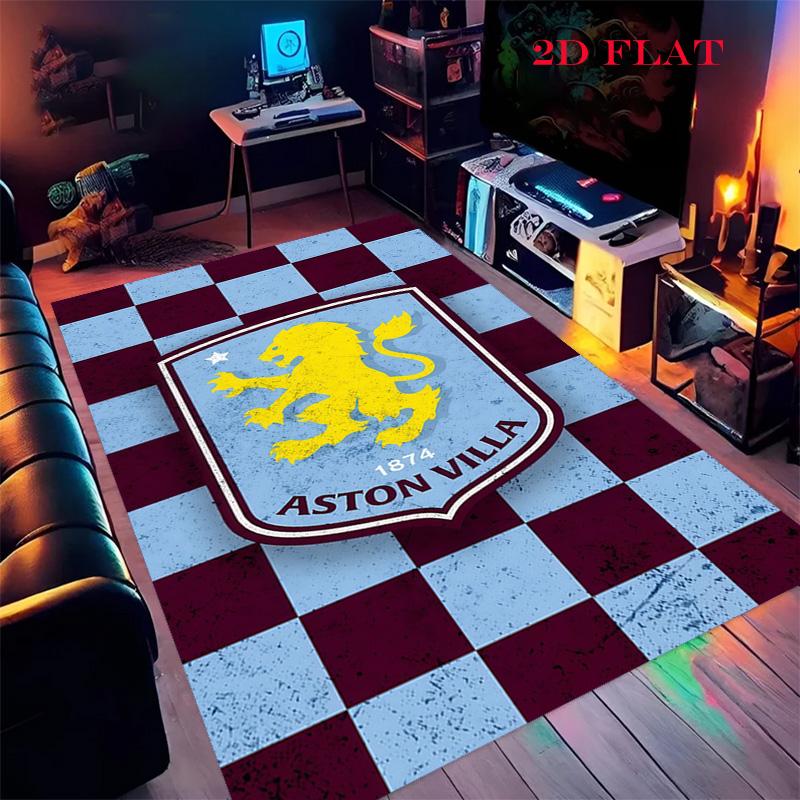 Aston Villa Logo Carpet Rug for Living Room Bedroom Home Sofa Decoration,Kids Play Nonslip Floor Mat