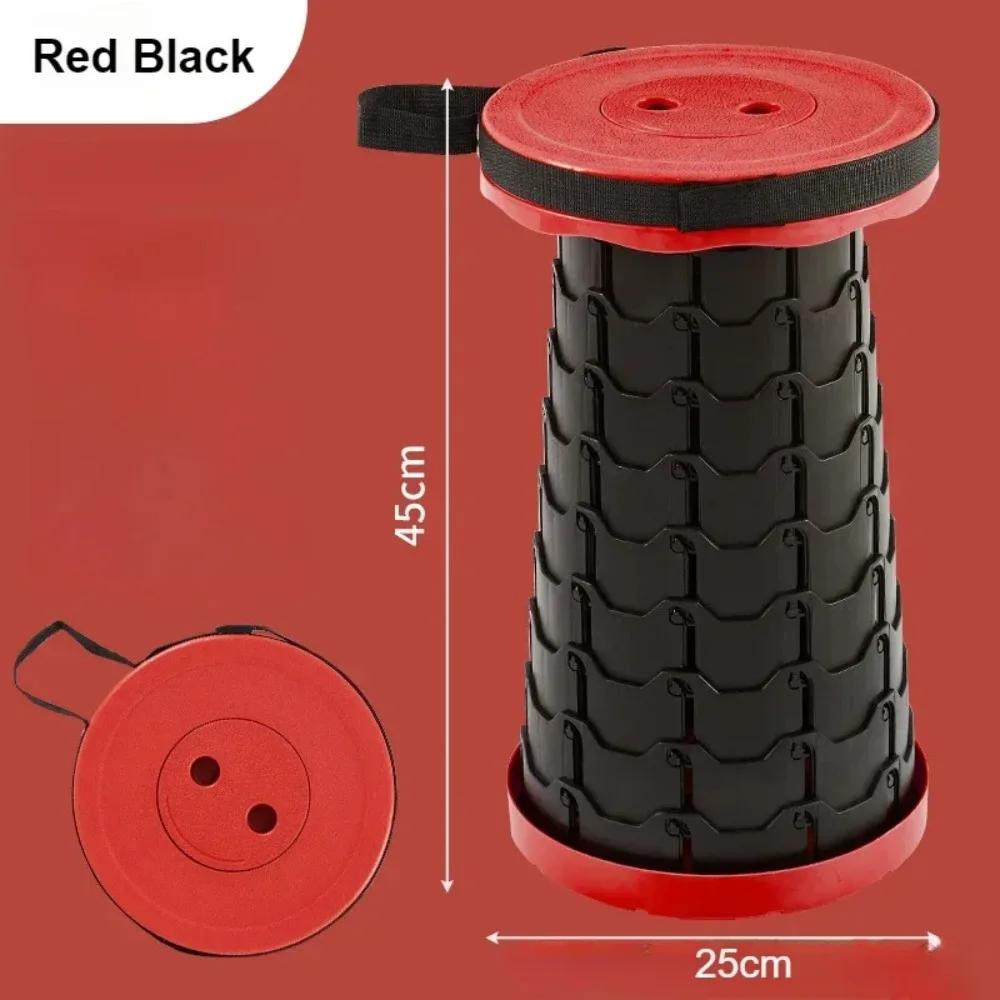 Popular lightweight portable plastic folding telescopic chair - adjustable height compact stool, perfect for fishing and camping