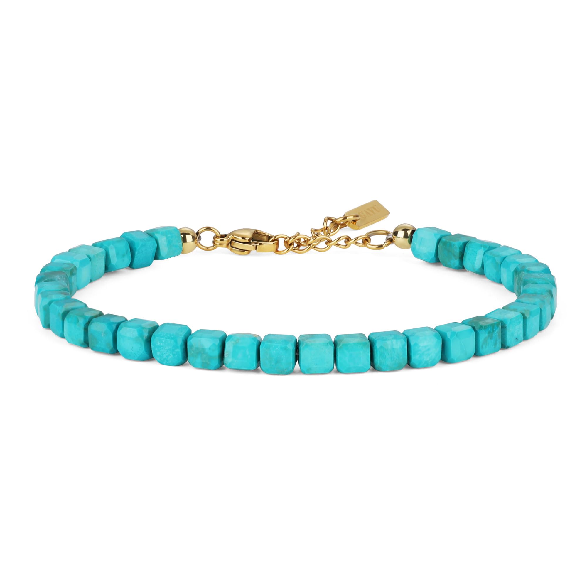 

GAVU Birthstone Turquoise Stainless Steel Power Stone Bracelet for Women