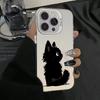 Black Cat Ink Painting Phone Case For  Redmi Note 13 12 Pro Plus 4G 5G 11 10 Pro 10S 11S 12S 13C Plating Matte Hard Cover
