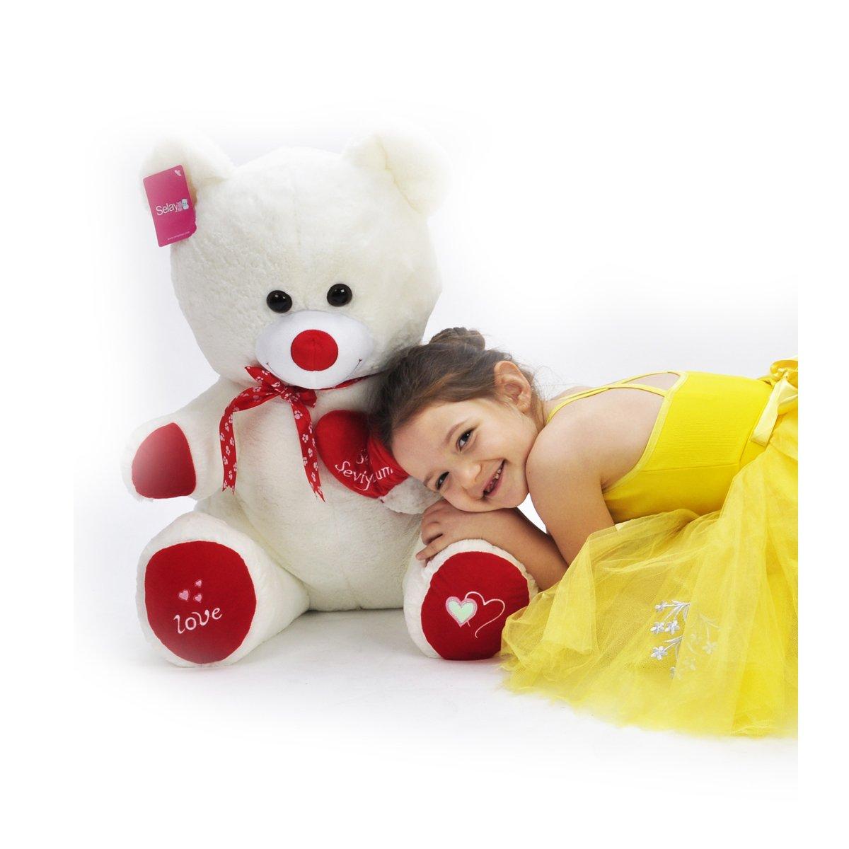

1045E Коренастый мишка светло-бежевый 57 см - Selay Toy