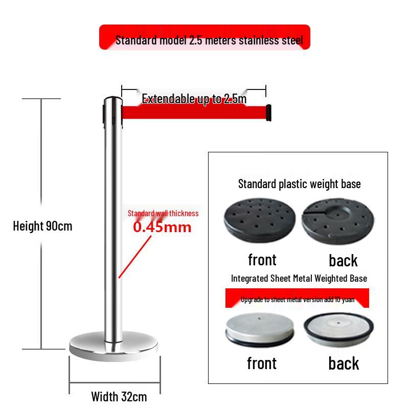 TULX Stainless Steel Retractable Queue Barrier