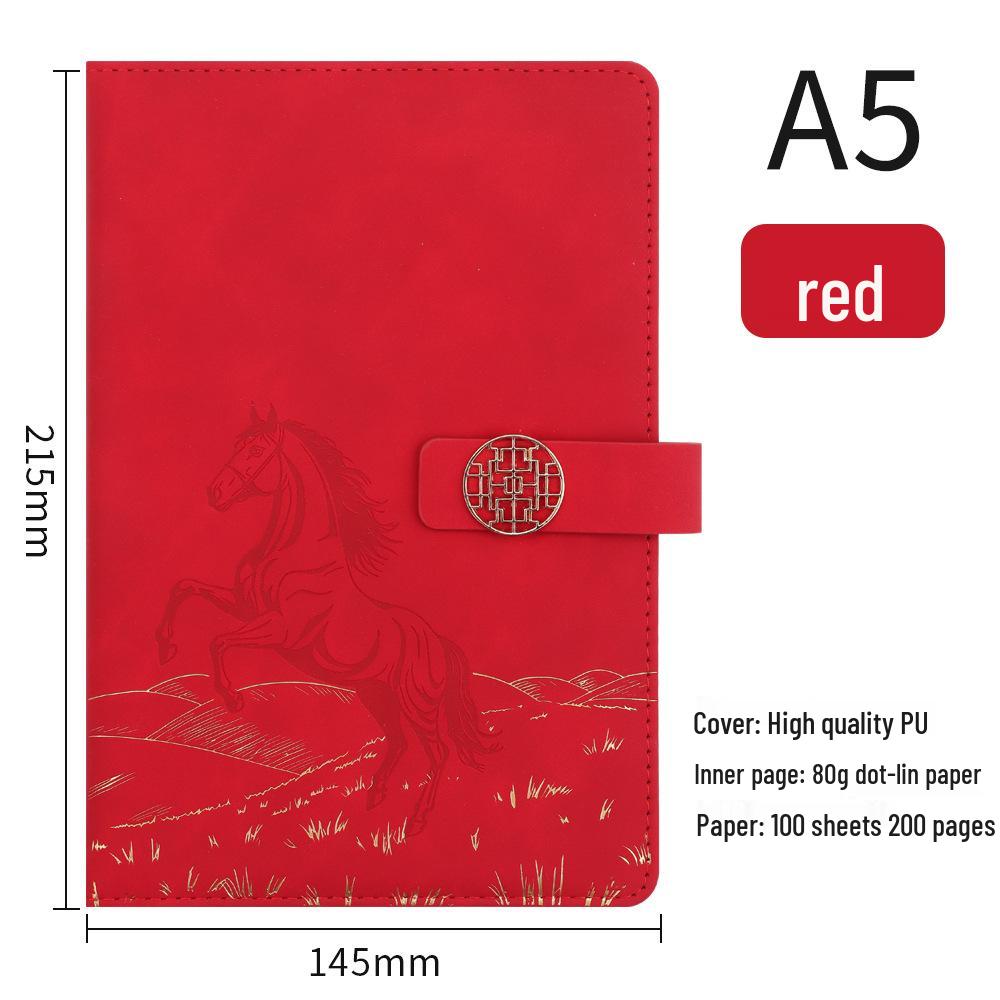 Year of the Horse Chinese Style Customizable Gift Set: A5 Notebook & Thermos Cup with Logo A5