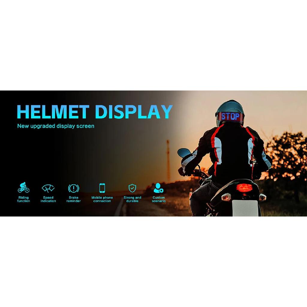 LED displej na helmu, Zadní světlo na motocyklovou helmu, Výstražné světlo na helmu, Moto doplňky