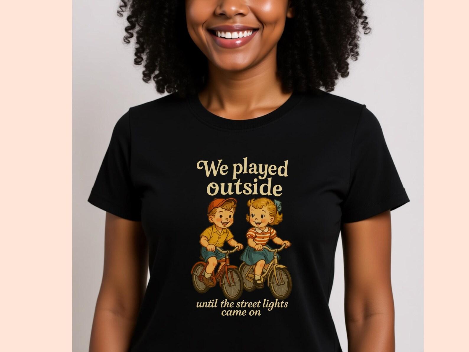 Vintage Kids Biking T-Shirt: Retro Summer Fun, Nostalgic Design 160