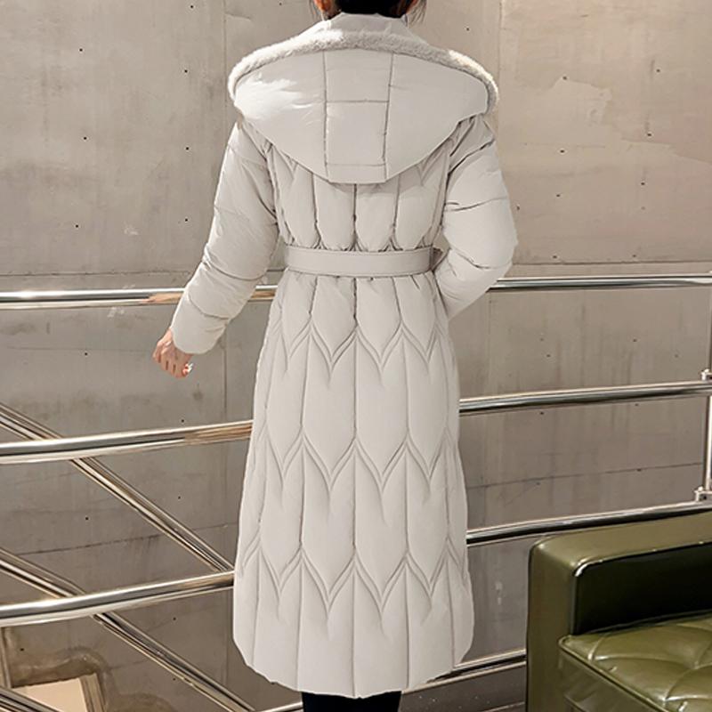 Plus Size L-7XL Fashion Winter Jackets Woman Long Parkas Hooded Loose Thick Warm Overcoat Casual Women's Coats With Belt