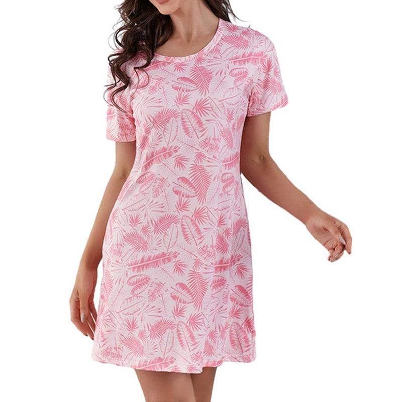 

Women s Short Sleeve Loose Ultra-Soft Nightdress Printed Nightgown XL