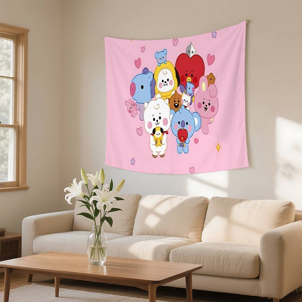 Cute CartoonAbt21S Kawaii Tapestry Wall Hanging Tapestry Art Deco Blanket Curtain Hanging At Home Bedroom Living Room Decor