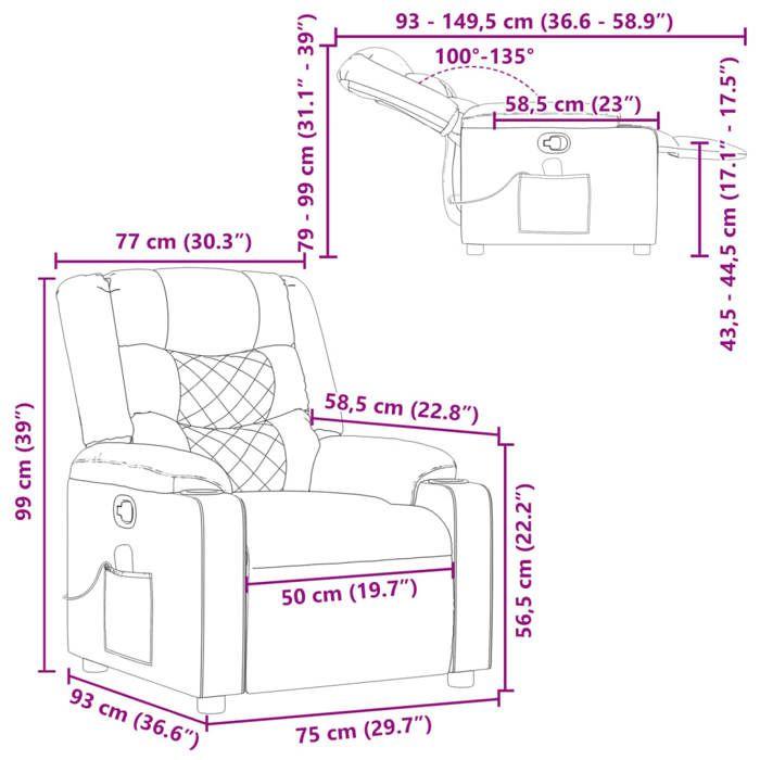VidaXL Reclining Massage Armchair, Chair with Footrest, Seat with Backrest and Armrests Living Room, Modern, 374123