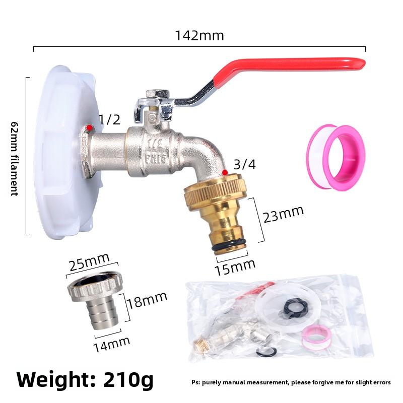 1/2 Inch Brass Garden Irrigation Faucet Water Tap Single Outlet Valve for IBC Tank Antifreeze Outdoor Balcony Garden Accessories