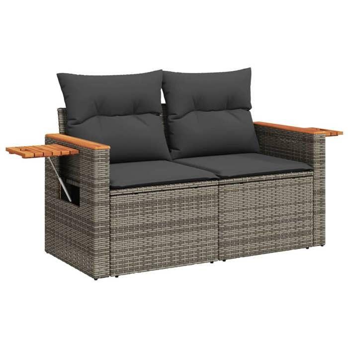 VidaXL Garden Lounge Set with Cushions 10 Pcs, Patio Sofas, Patio Furniture Set, Outdoor Furniture, Grey 3227124