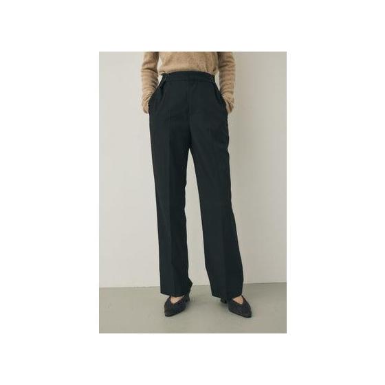 Wide pants recycled polyester x rayon blend BLK