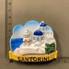 The Blue Dome Stereoscopic Church of Santorini, Greece Fridge Magnets Tourist Souvenir Refrigerator Stickers Commemorative Home Decoration