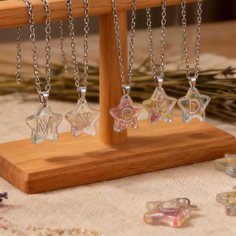 Reusable Silicone Jewelry Mold with Letter Star Shape Handmade Pendant Moulds for Making Charm Pendants Crafting