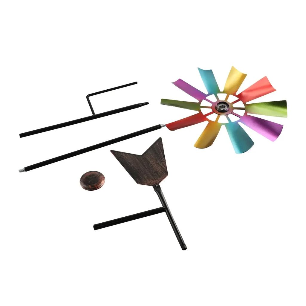 Wind Spinner Windmill Yard Garden Decoration Ornament Outdoor Parts Patio Stake Wind Sculpture Balcony Metal Creative