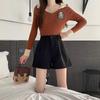 Women's High-Waist Woolen Shorts - Stylish Korean Wide-Leg Boot Pants for Autumn and Winter