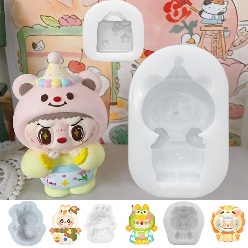 Kawaii Labubu Silikonform Søtt Tegneseriebilde Bakeform DIY Sjokoladekake Godteri Bakeform Håndverksverktøy