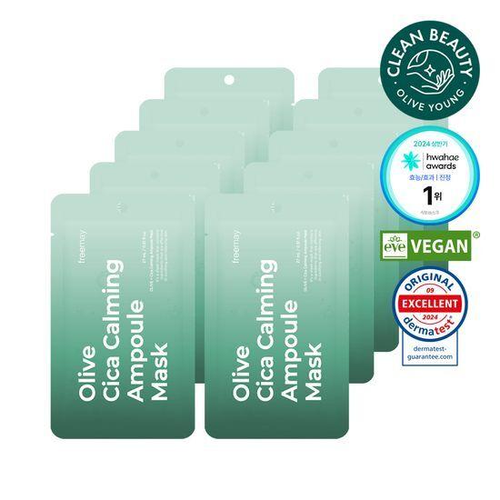 Freemay Olive Cica Calming Ampoule Mask 10 Sheets