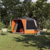 Camping Tent Hut Gray and Orange 420 X 420 X 227 Cm Polyester