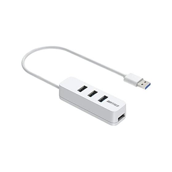Buffalo USB-A 3.2Gen1 Bus Powered 4 Port Hub White Top-insert Model with Magnet [Windows/Mac Compatible] BSH4U325U3WH