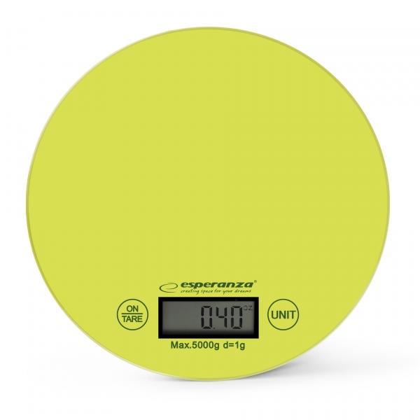 Waga Kuchenna Elektroniczna Okrągła Lcd Do 5Kg Tara Dokładna Zielona