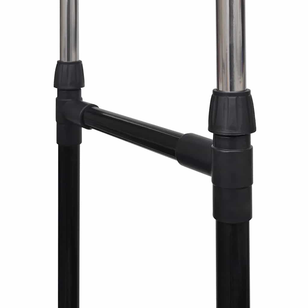 Adjustable Clothes Rack with 4 Casters and 2 Clothing Rods