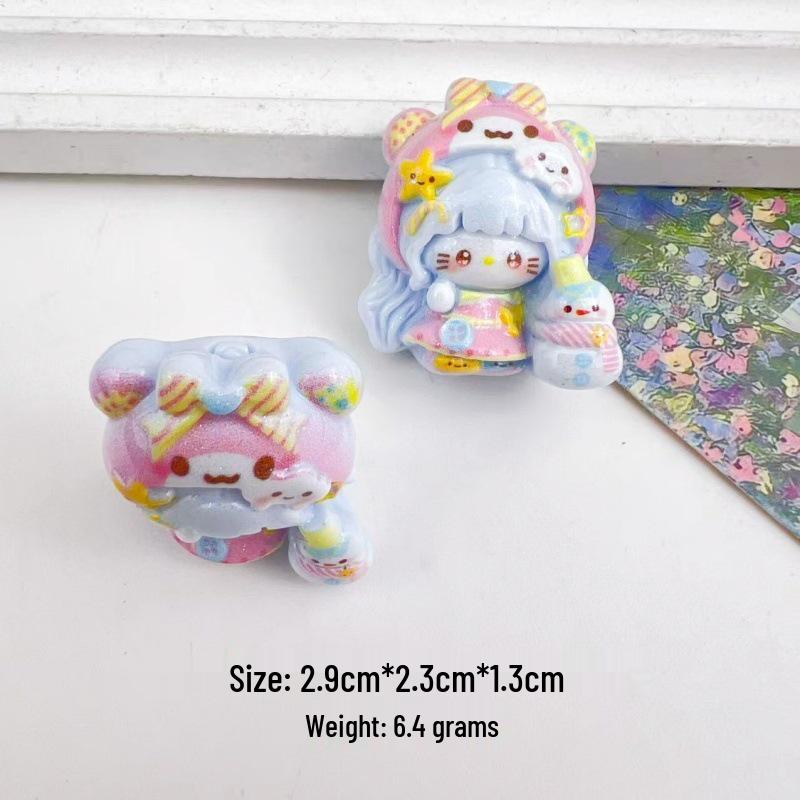 KT Cat DIY Resin Accessories: Cute Handmade Ornaments for Cream Glue, Hair Clips, Phone Lanyards, and Keychains.