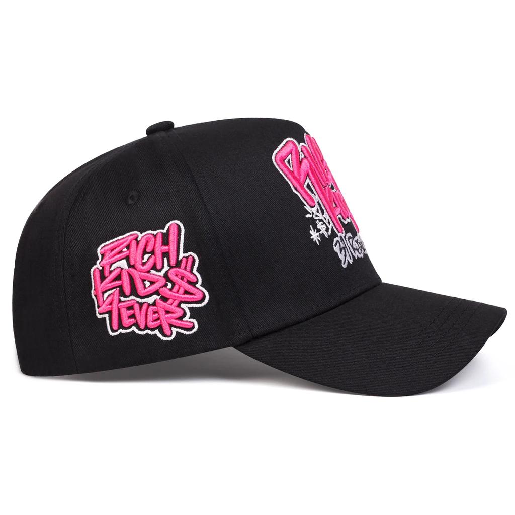 Unisex RICH KIOS Letter Embroidery Baseball Caps Outdoor Adjustable Spring and Autumn Casual Sunscreen Hat