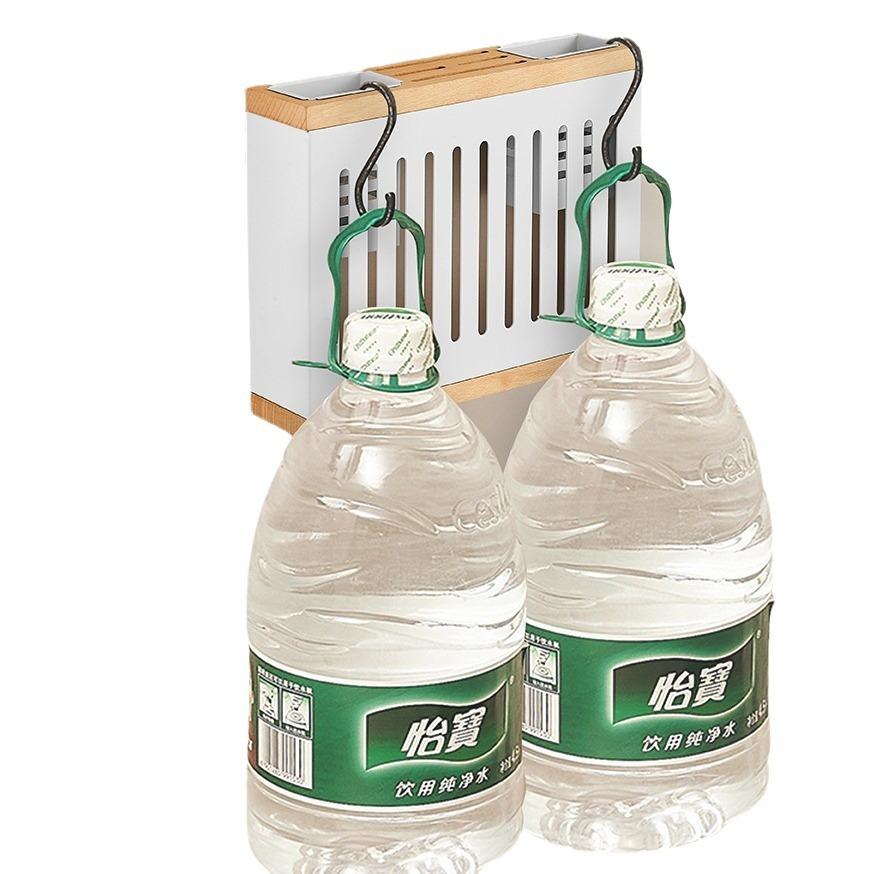 Wooden Kitchen Utensil Rack-Multifunctional Draining Chopstick Holder Wall-Mounted Cutlery Storage Box Knife Organiser