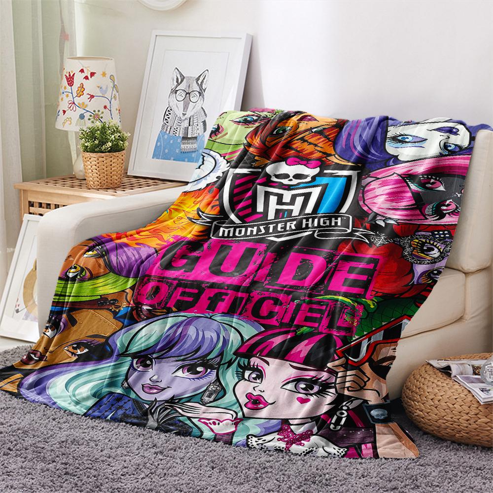 1 Stück Monster High Druck Flanelldecke, Hohe Qualität, Bequem für alle Jahreszeiten, Heimdekoration, Wärme und Komfort, Perfekt für Weihnachtsgeschenke