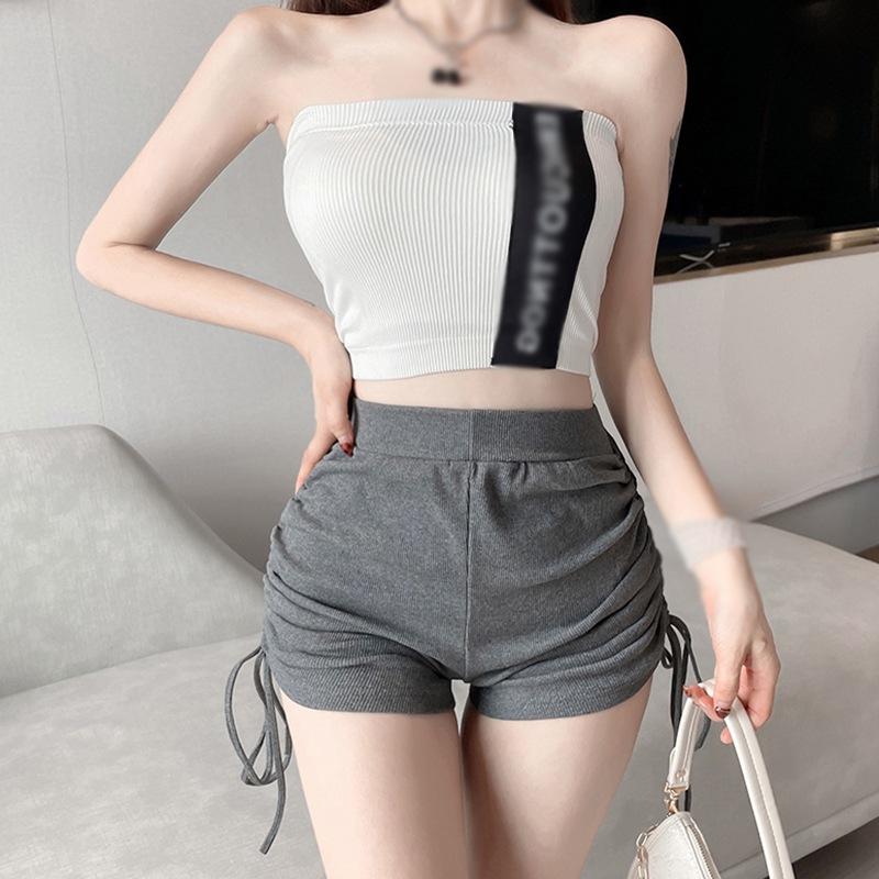 Women's Shorts Summer High Waist Casual Sports Shorts Solid Color Straight Shorts