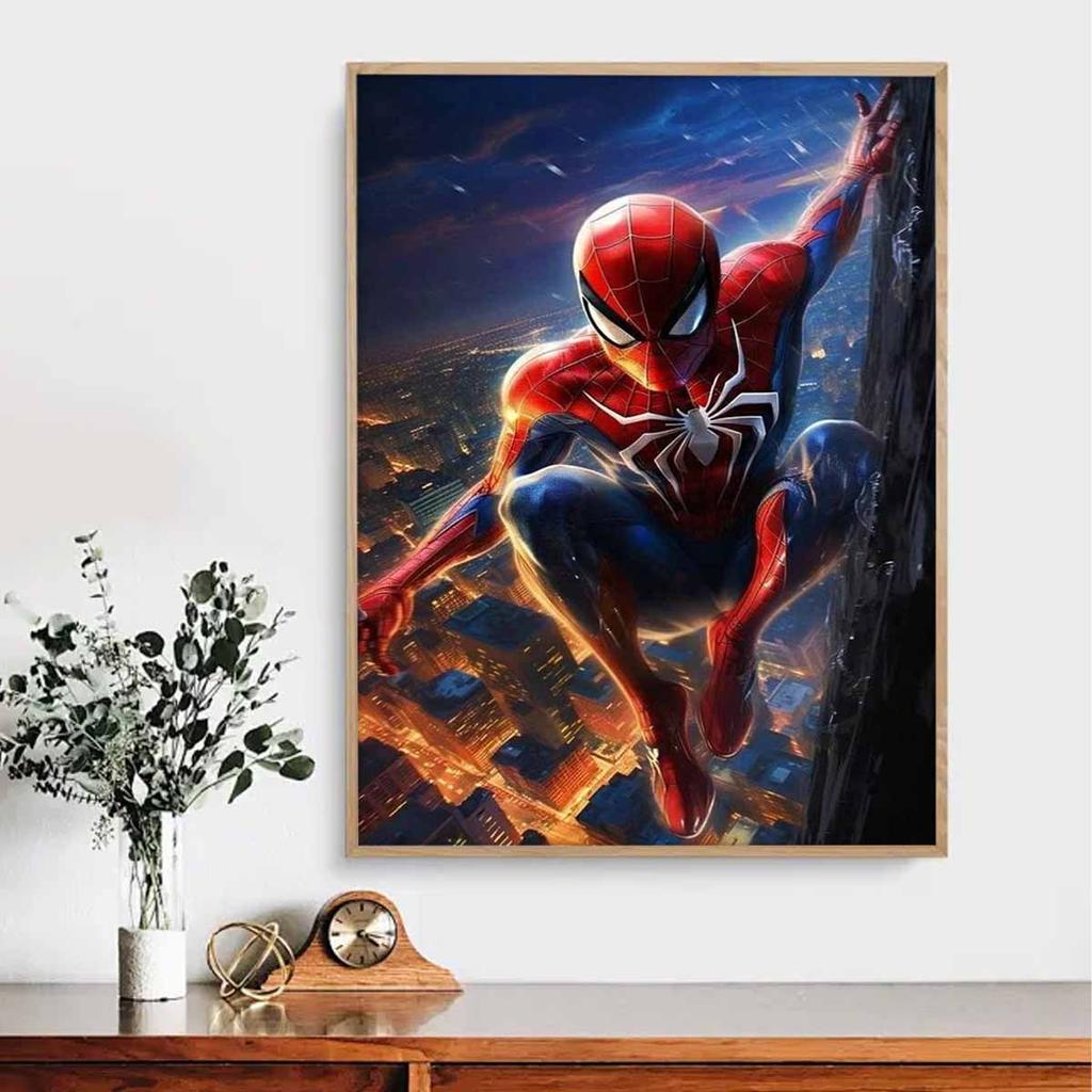 Full Round Diamond Painting Spider-man High Up Art Rhinestone Picture Mosaic DIY 5D Cross Stitch Embroidery Home Decoration