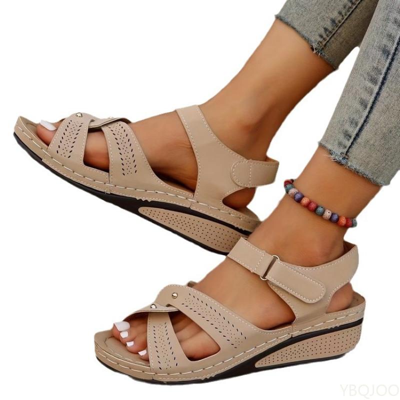 Fashion 2025 Fashion Plus Size Wedge Sandals Women Summer Casual Platform Walking Sandalias Mujer Comfortable Non Slip Beach Shoes