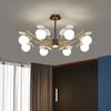 Nordic Modern LED Chandelier for Bedroom Living Room Hall Black Golden Glass Ball Ceiling light Lamp Indoor Lighting Fixture