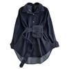 Women's Casual Multi-Wear Backless Denim Shirt with Lace-Up Waist