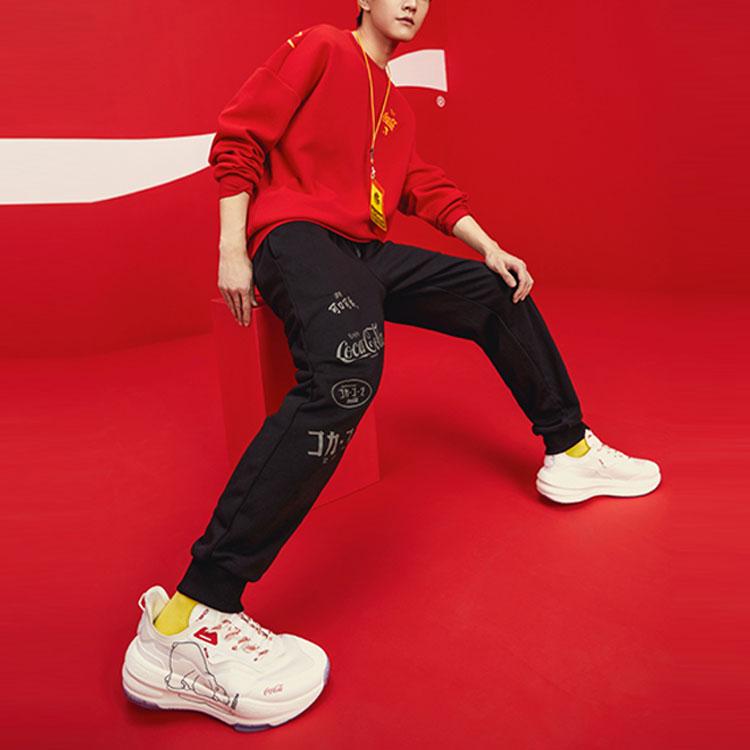 Anta X Coca-Cola Co-Branded Life Series Print Loose-Fit Jogger Pants Men Bottoms Black 952139741-2