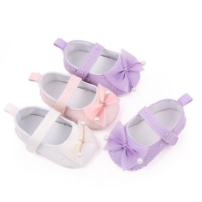 Nuove Scarpe Principessa Bambina con Fiocco - Suola Morbida, Scarpe da Cammino Antiscivolo (Modello: BY2235)