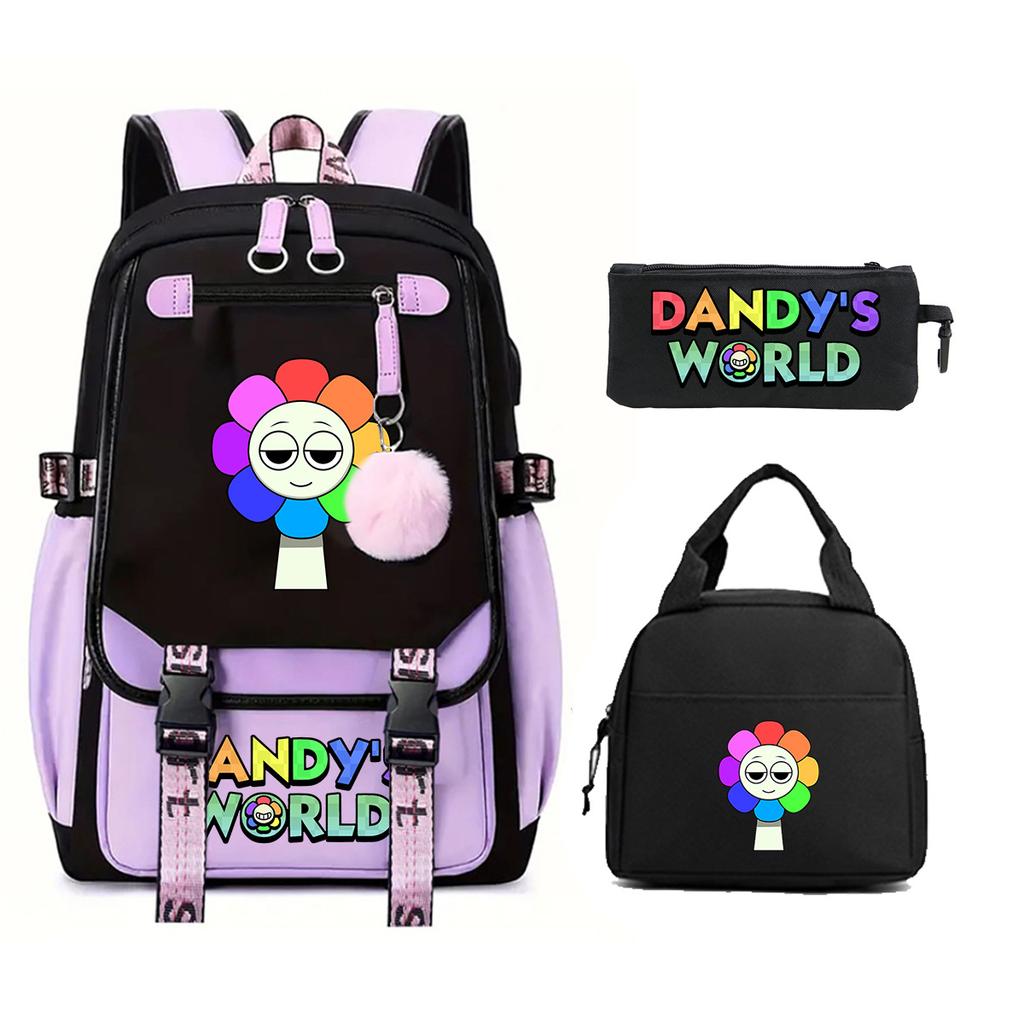 Dandy's World Print Fashion Backpack Set Cross-border Trend Campus Male and Female Versatile Student Bag