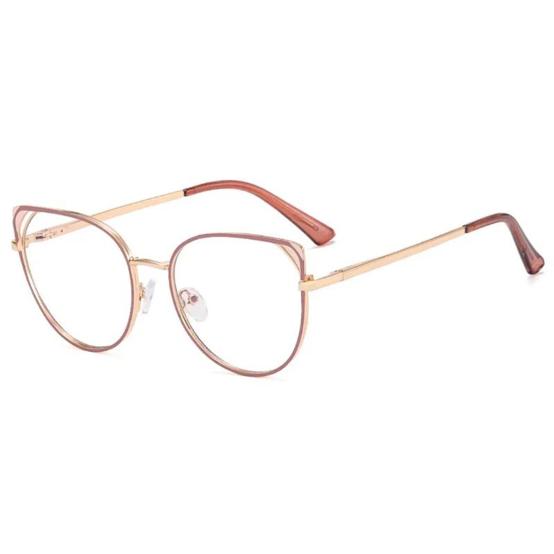 Stylish Blue Light Blocking Glasses Women Trendy Oval Metal Frame Computer Reading Eyewear +2 +3 Hyperopia