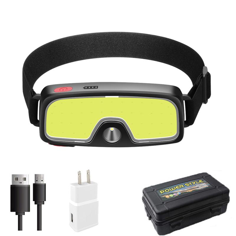 Strong Light High Brightness COB Headlight USB Rechargeable Headlamp Night Fishing Headtorch Light Outdoor Cycling Floodlights