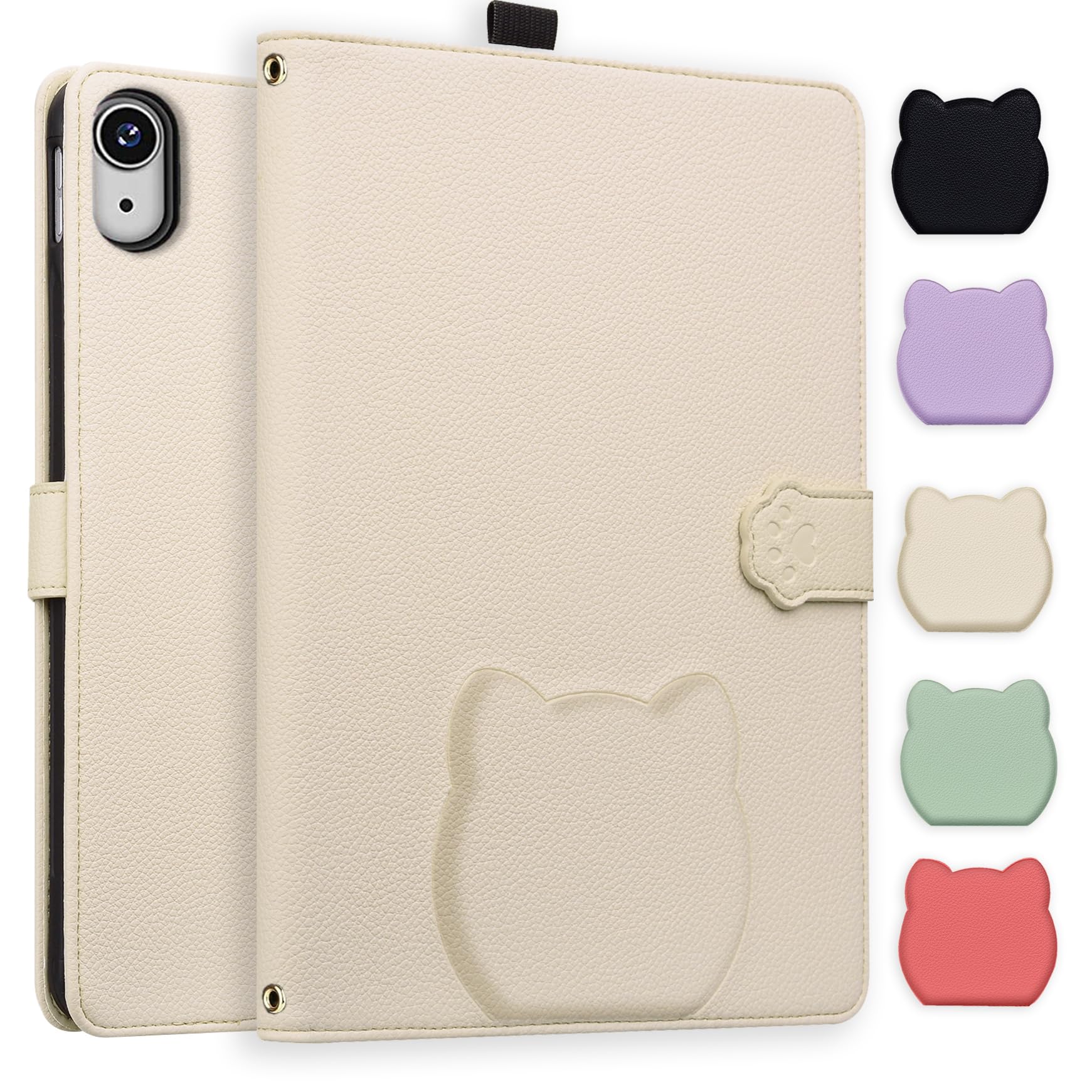 

TEDTIKJT Case for iPad Mini A17 Pro 8.3-inch (2024, 7th Generation) and iPad Mini 6 (2021, 6th Generation), Cute and Simple Folio Case with Card Pocke